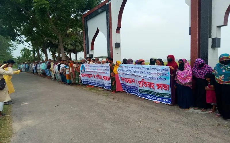 জাল দলিলের মাধ্যমে জমি দখলের অভিযোগ: কাপাসিয়ার ধানদিয়ায় প্রতিবাদে উত্তাল জনতা